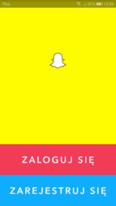 ekran powitalny snapchat